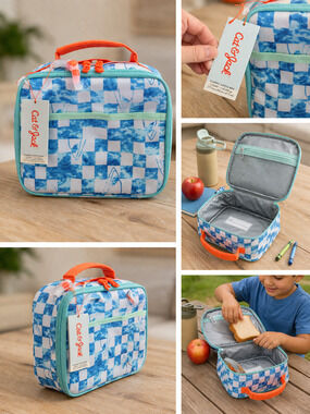 Cat & Jack Insulated Kids Lunch Box – Blue Checkered Shark